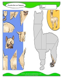 Puzzle Kes Yapıştır Çalışma Sayfaları